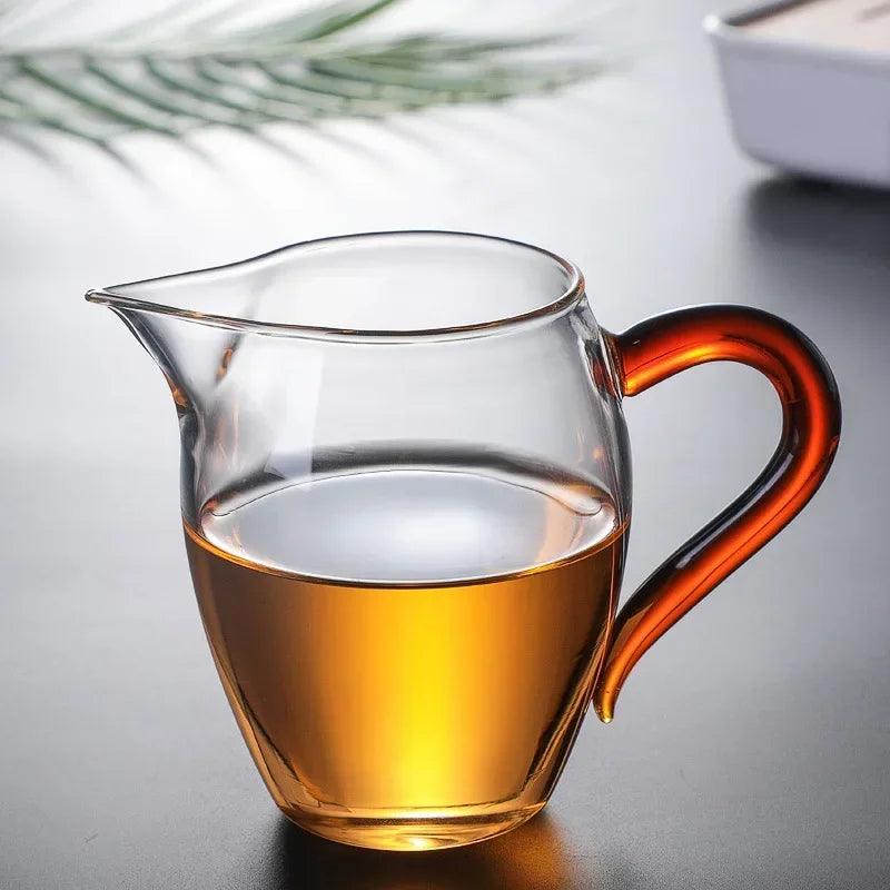 Inttox-Tasse à Thé en Verre Borosilicaté avec Poignée Colorée 350ml