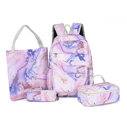 Inttox-🎒🦄 Sac à Dos 4-en-1 Mignon – Ensemble École Enfant & Femme
