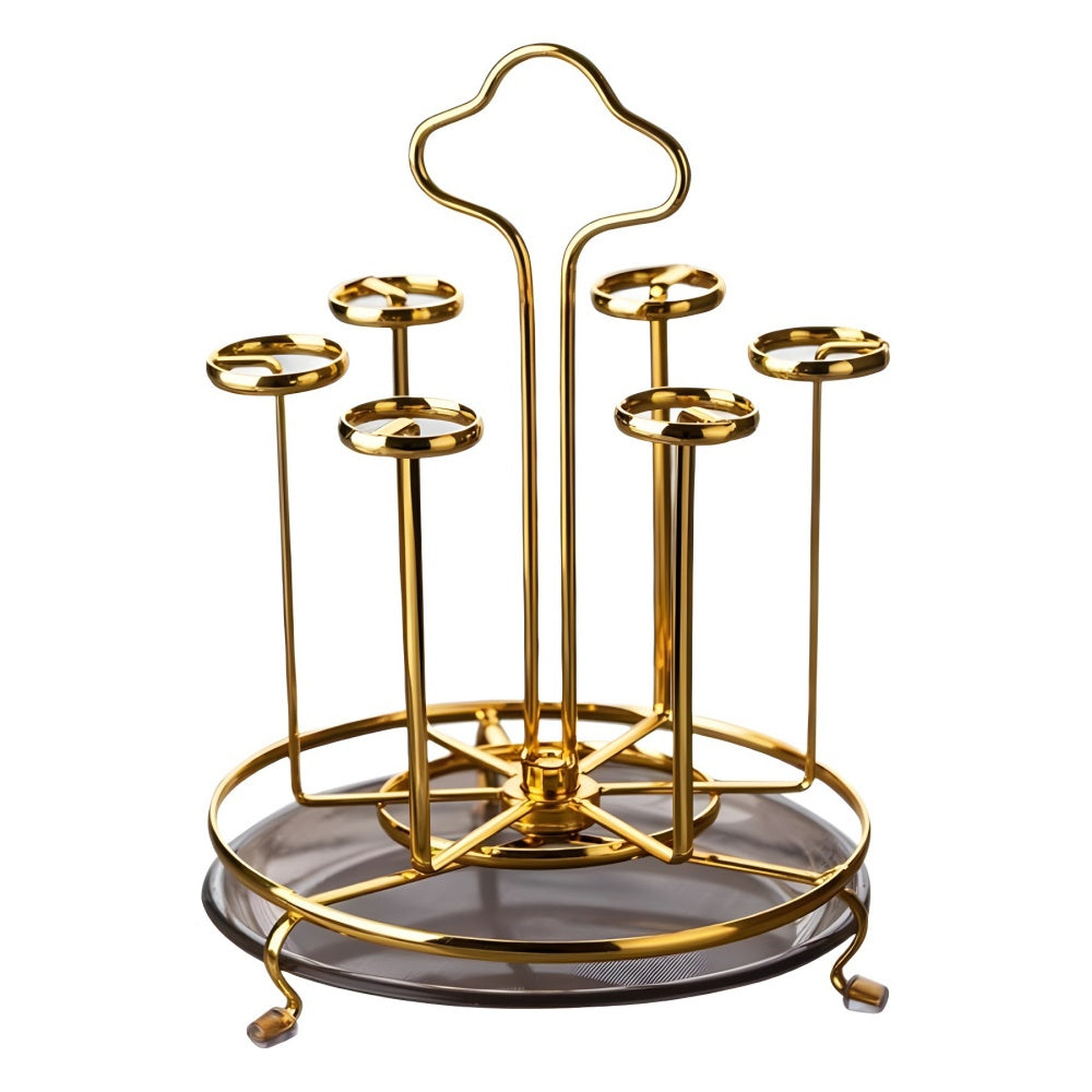 Inttox-🥤 Inttox – Porte-gobelet en verre rotatif avec plateau de rangement ✨