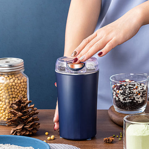 Inttox-Mini Moulin à Café Électrique pour Grains, Épices, Herbes et Plus avec Lames en Acier Inoxydable