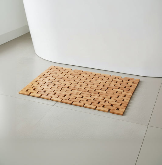 Inttox-Tapis de Bain en Bambou Naturel