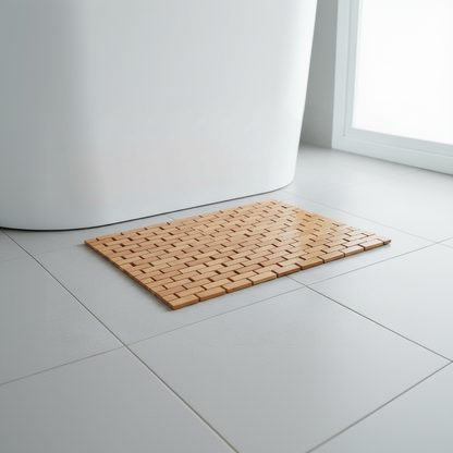 Inttox-Tapis de Bain en Bambou Naturel