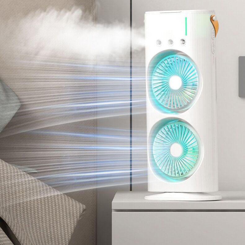 Inttox-Humidificateur Portable et Ventilateur 3 en 1 - Climatiseur Personnel avec Refroidissement par Eau pour Bureau