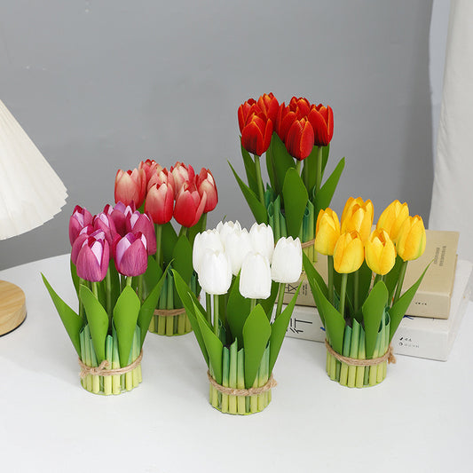 Inttox-🌷 Bouquet de Tulipes Artificielles 7 Têtes