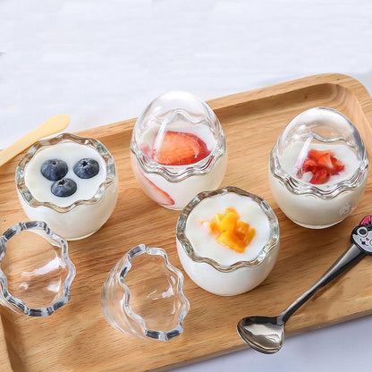 Inttox- Tasse à Pudding en Coquille d'Œuf en Verre sans Plomb - Inttox