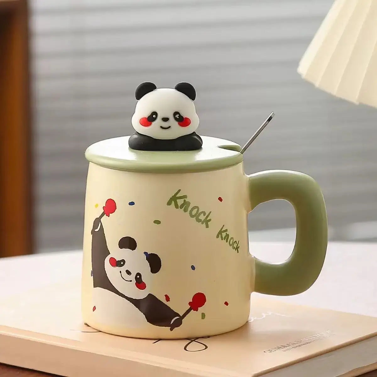 Inttox-🐼 2 Tasse en Céramique Panda avec Couvercle  ☕✨