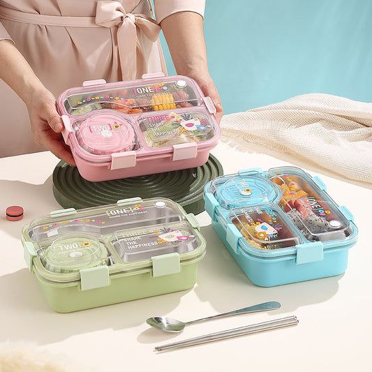 Inttox-🍱 Boîte à Lunch Inttox Kids – 3 Compartiments Étanches et Isolés