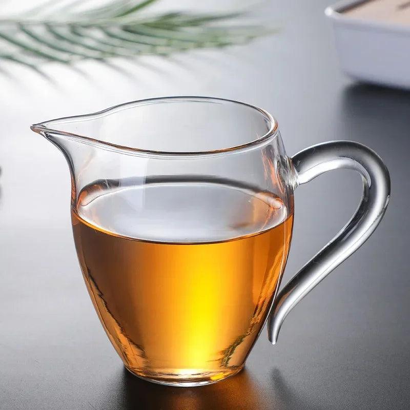 Inttox-Tasse à Thé en Verre Borosilicaté avec Poignée Colorée 350ml