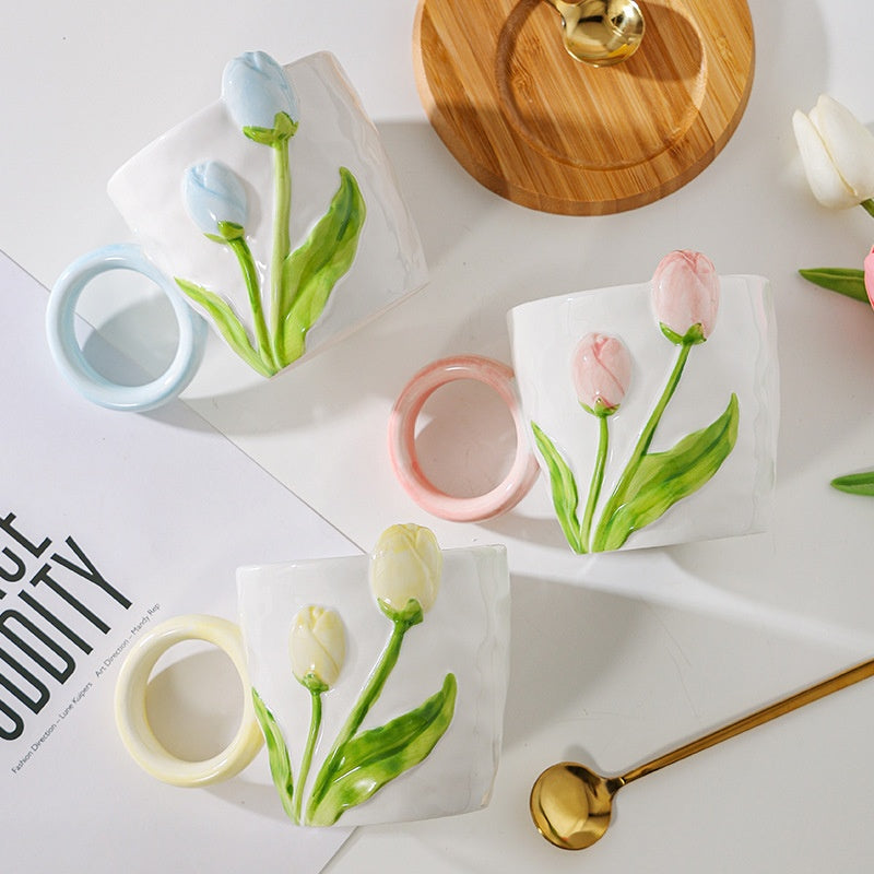 Inttox-🌷 2 Tasses en céramique tulipe Inttox