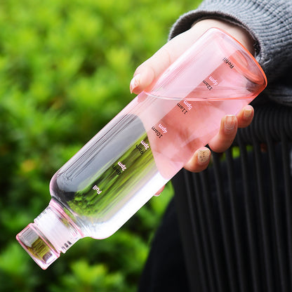 Inttox-🥛 Bouteille d’Eau Inttox Glass – Transparente avec Échelle de Temps & Couvercle