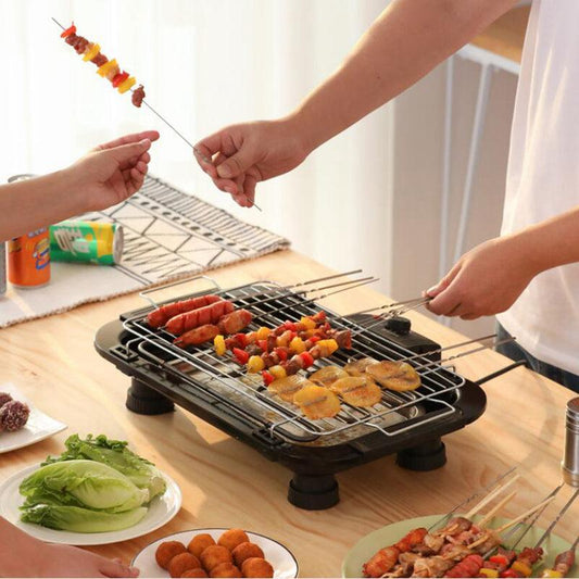 Inttox-Grill Barbecue Électrique Sans Fumée, Rôtissoire à Viande, Sans Carbone pour Utilisation Intérieure