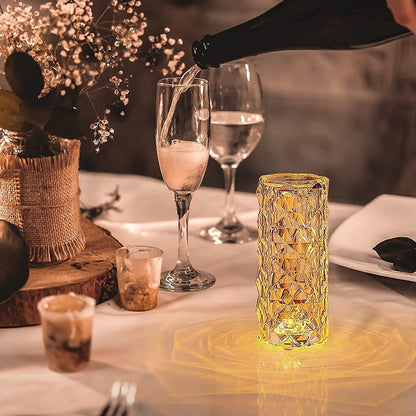 Inttox-LAMPE LED EN CRISTAL TOUCH CONTROL  ROSE DIAMOND LAMPE DE TABLE