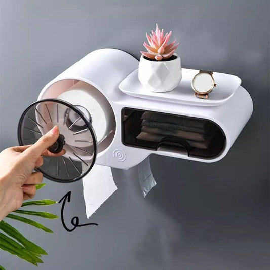 Inttox-Porte-papier toilette mural avec organisateur de rangement pour toilettes - Inttox