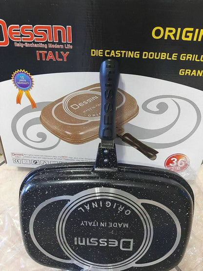 Inttox- Poêle à griller double antiadhésive en granit Daisini