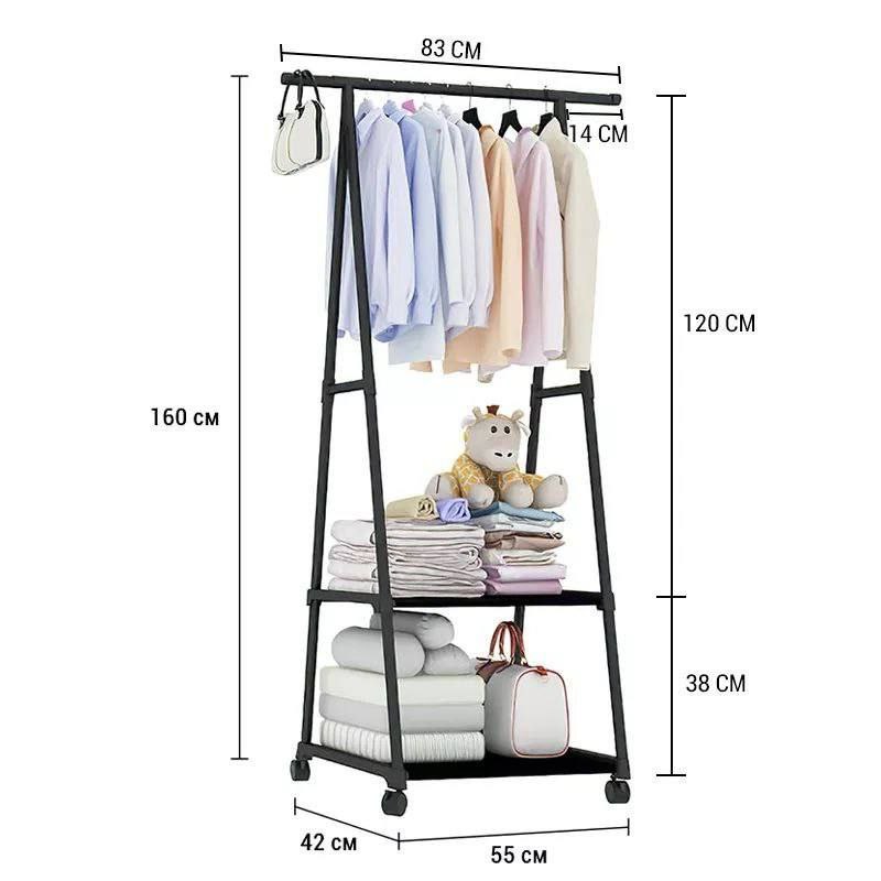 Inttox-Chambre Amovible Porte-Vêtements Avec Roues Moderne Multifonctionnel Imperméable Stand Penderie Cintre