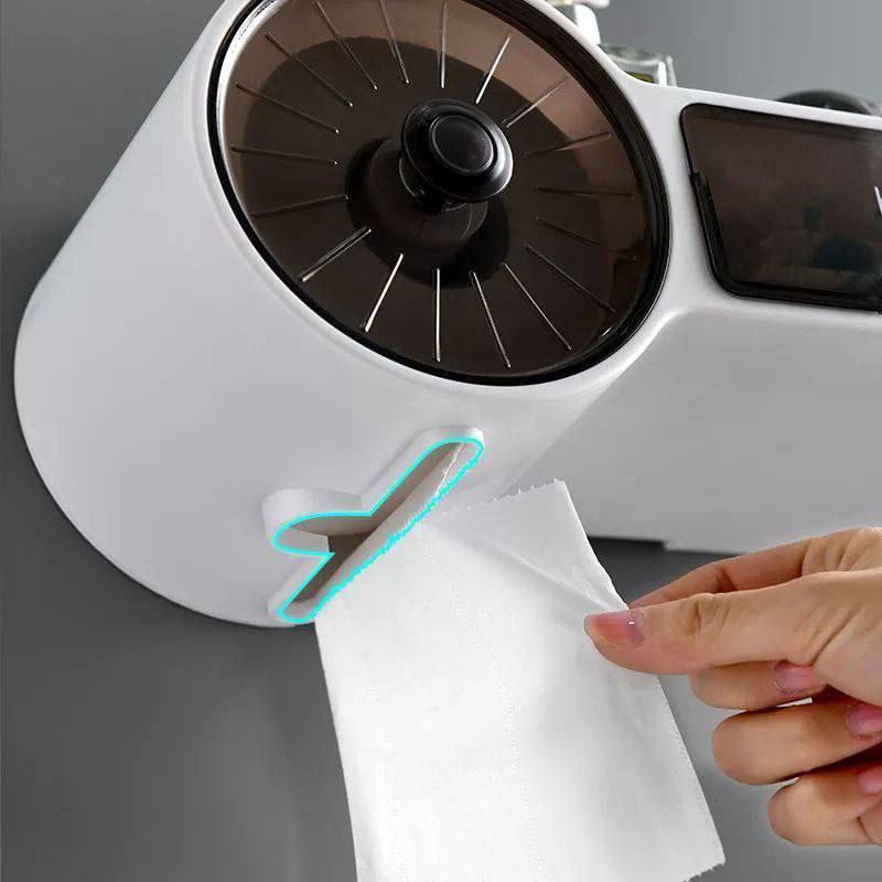 Inttox-Porte-papier toilette mural avec organisateur de rangement pour toilettes - Inttox