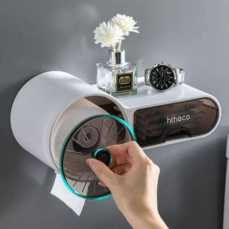 Inttox-Porte-papier toilette mural avec organisateur de rangement pour toilettes - Inttox