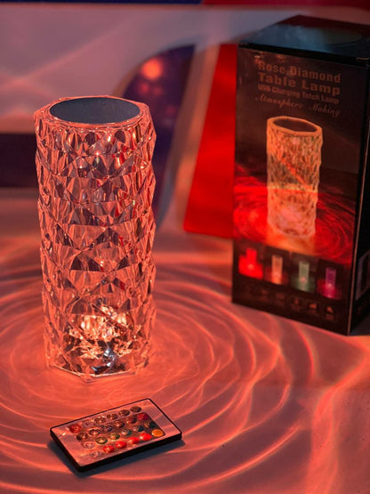 Inttox-LAMPE LED EN CRISTAL TOUCH CONTROL  ROSE DIAMOND LAMPE DE TABLE